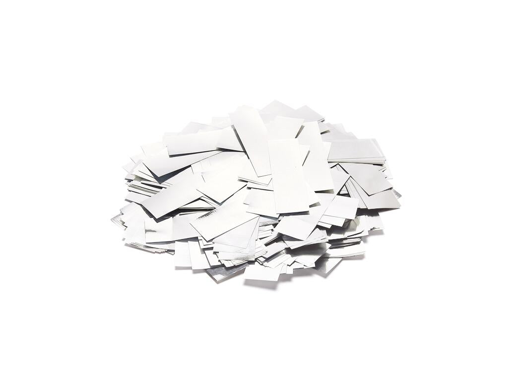 TCM FX Metallic-konfetti rektangulär 55x18 mm, vit, 1 kg