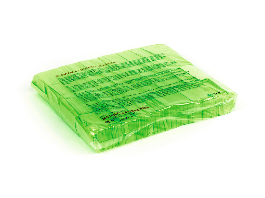TCM FX Slowfall Confetti Rectangular 55x18mm, neon-grön, uv-aktiv, 1kg