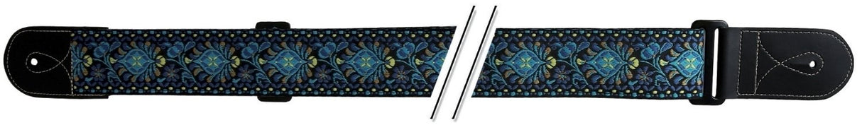 GEWA gitarrremmar F&S Folk Jacquard - blå-gul