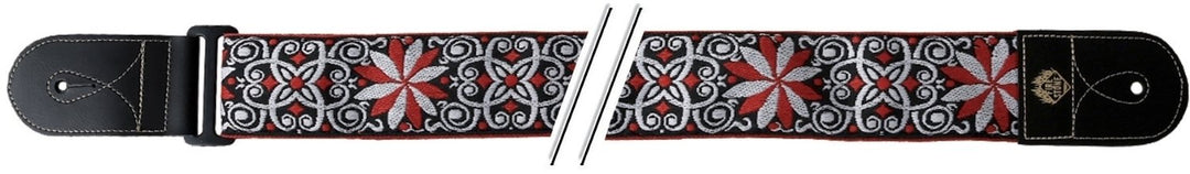 GEWA gitarrremmar F&S Folk Jacquard - röd-vit