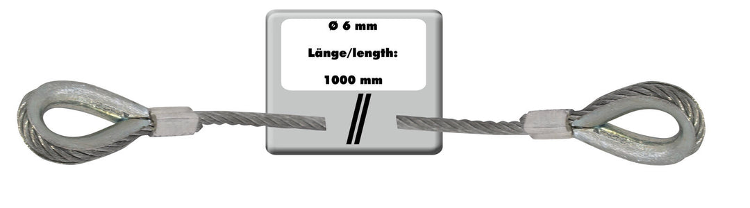 EUROLITE Stållina 1000x6 mm silver med kaus