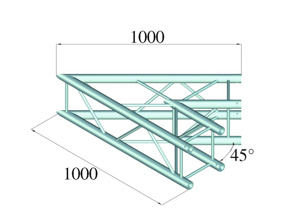 Alutruss QUADLOCK 6082C-19 2-vägs hörn (45°)