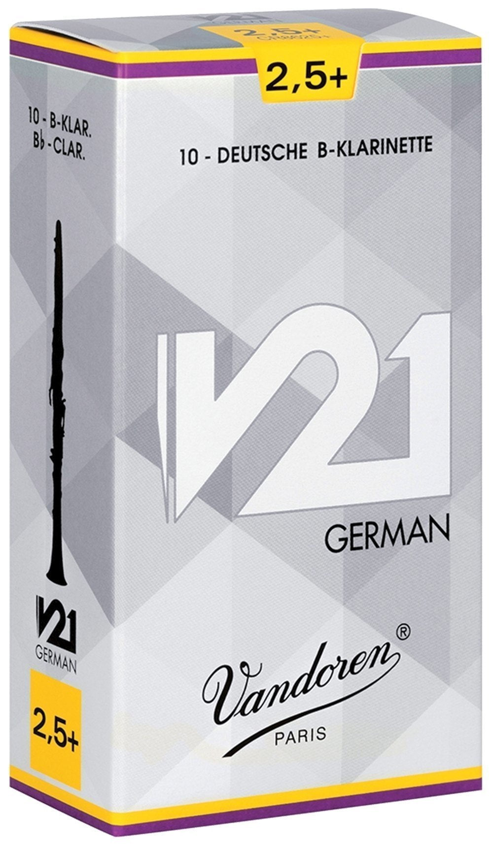 Vandoren German V21-rörblad till Bb-klarinett, styrka 3 1/2, 10 st.