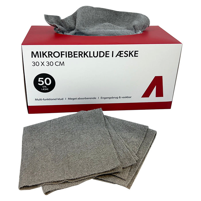 Mikrofiberdukar i låda, 30x30cm, 180gsm, 50 st.