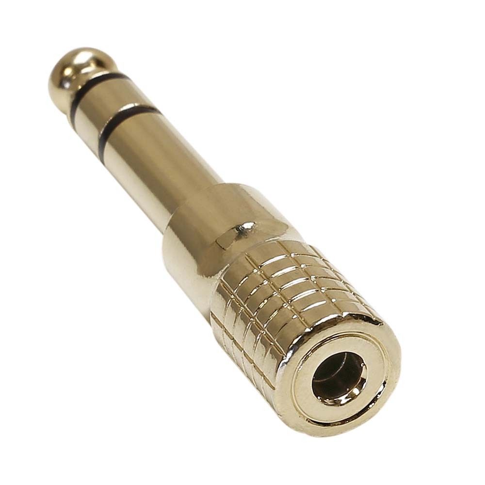 Adapter 3,5 mm stereojack till 6,3 mm stereojack (guld)