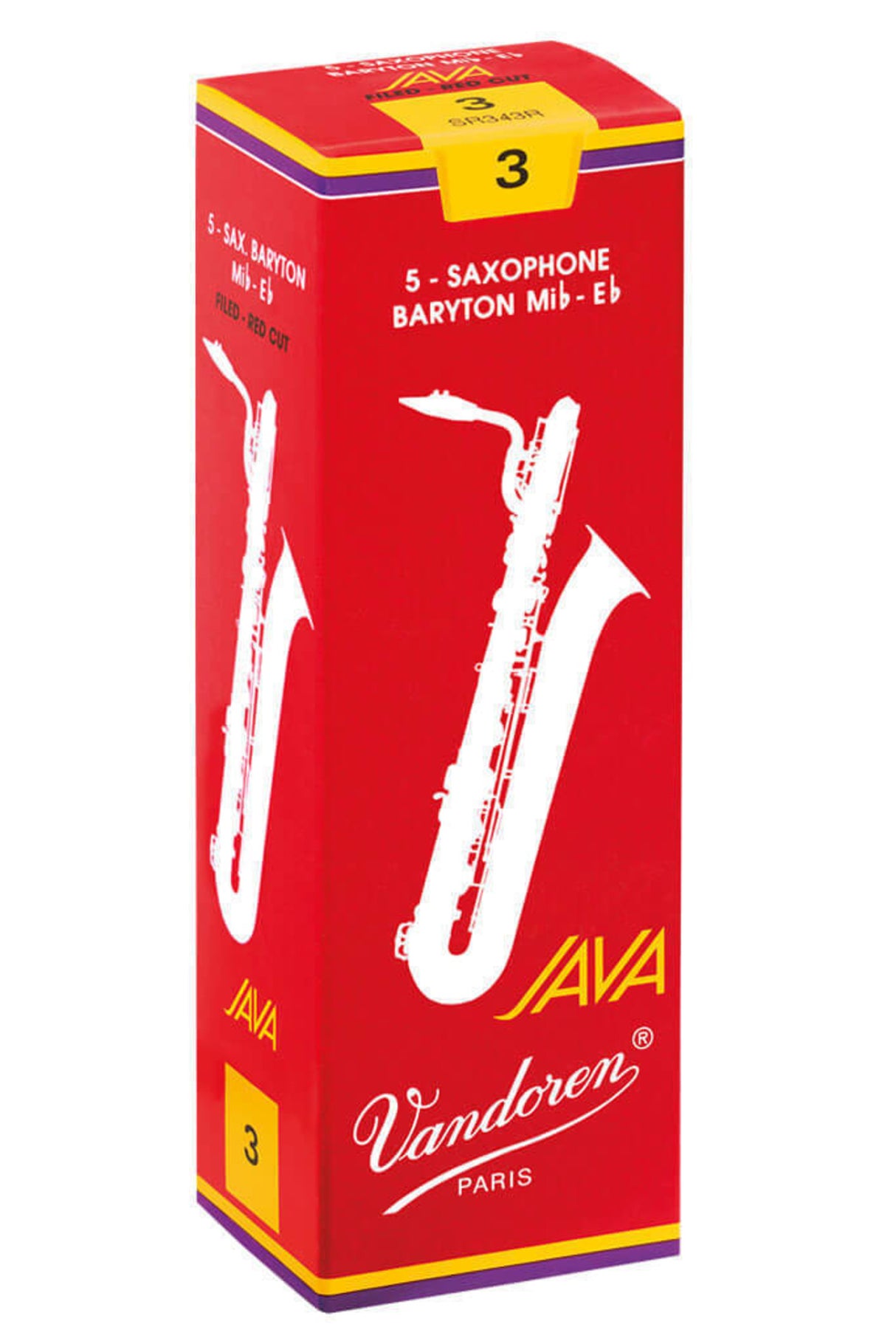 Vandoren Reeds Baritone Saxophone Java Filed Red - 3 1/2