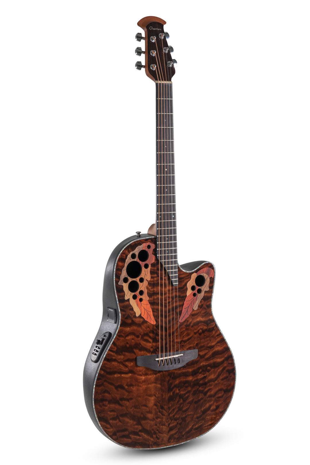 Ovation elakustisk Gitarrer Celebrity Elite Plus Mid Cutaway - Mörkt tigeröga (CE44P-TGE-G)
