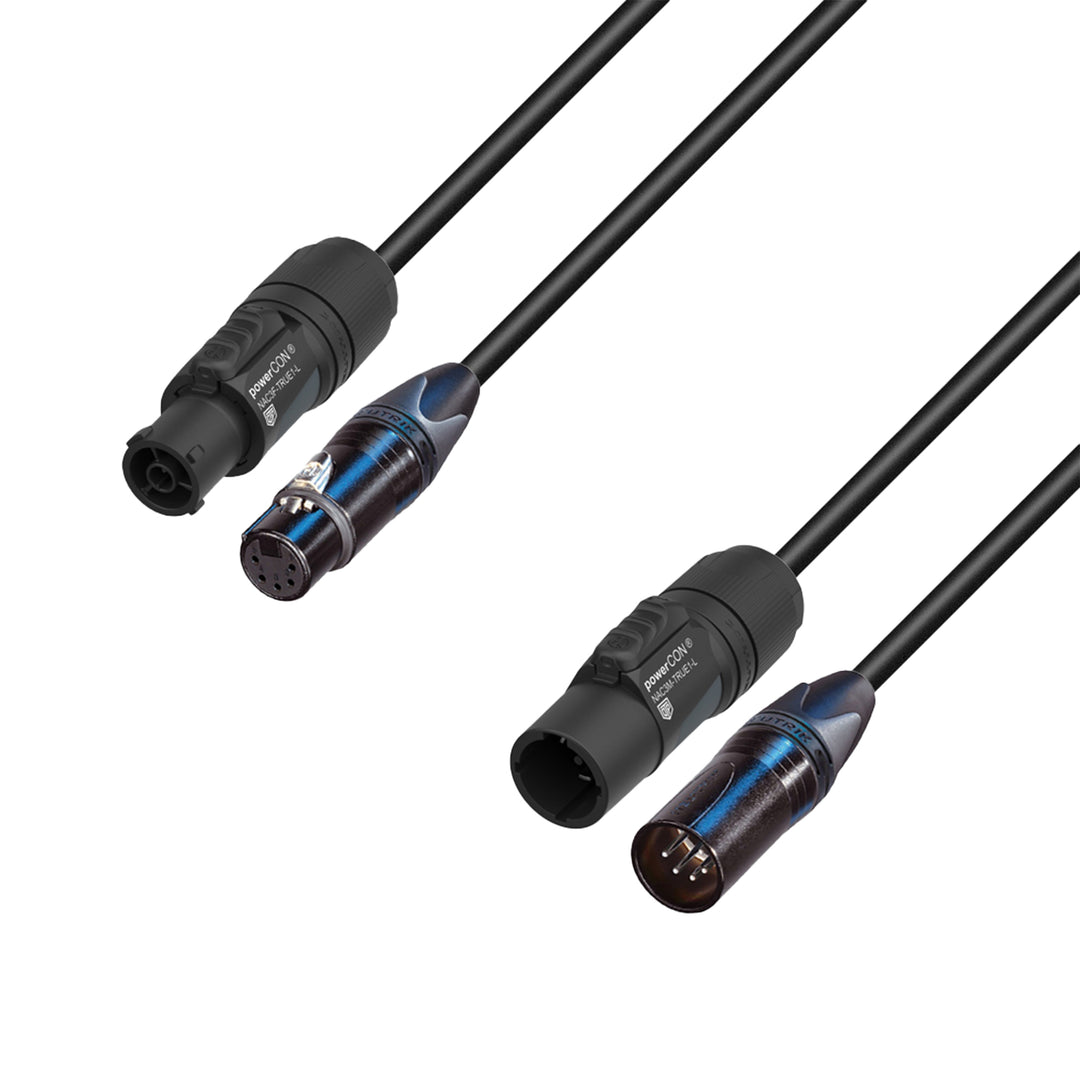 Adam Hall Cables 5 STAR H TCON 5D 0300 – hybridkabel | Ström och DMX | Neutrik® 5-polig XLR x TRUE1® | 3 m