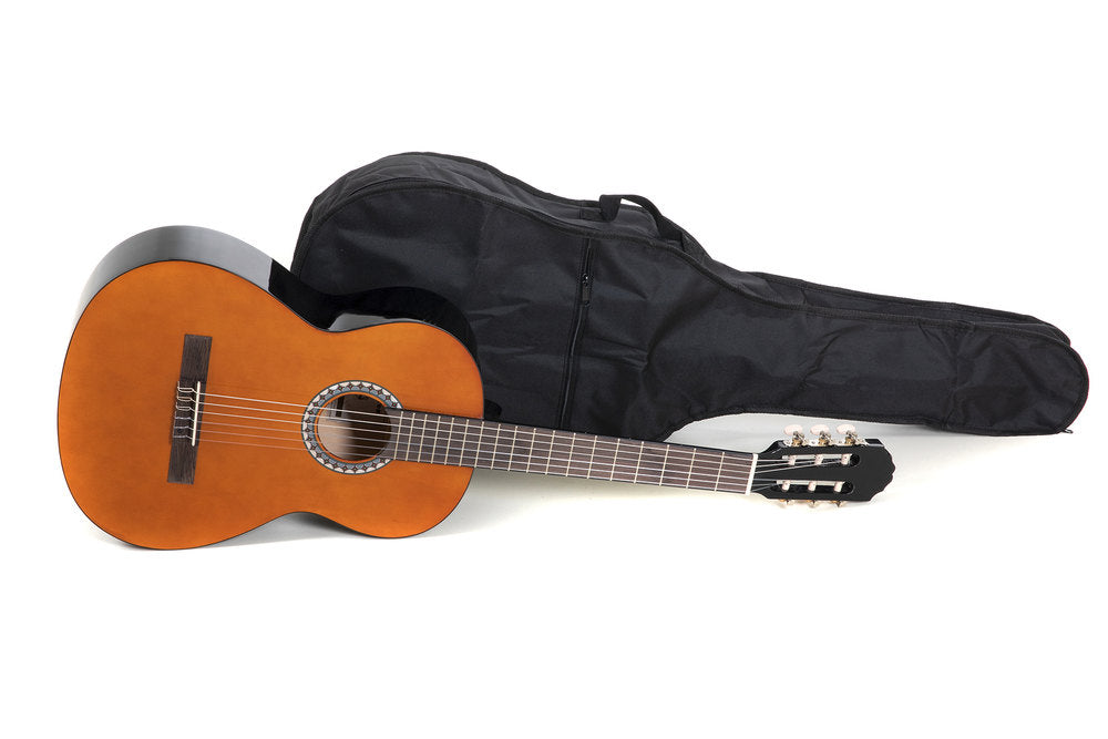 VGS Basic set: klassisk gitarr 4/4, valnötsfärgad, väska och stämapparat