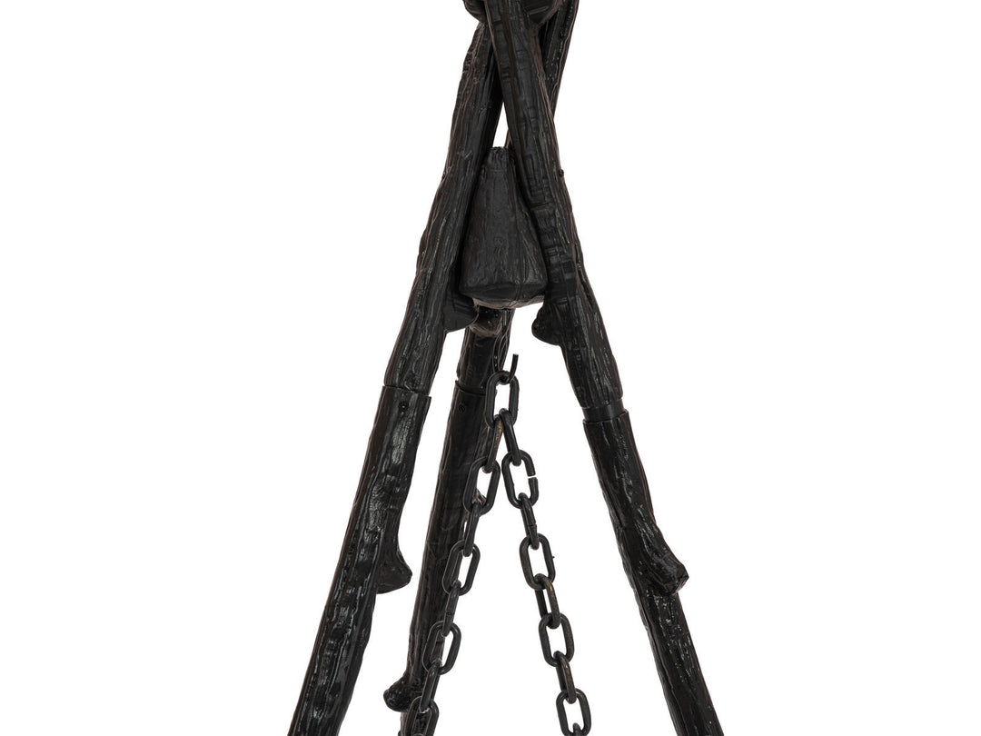 Halloween heksekedel med trefod, animeret, 145 cm