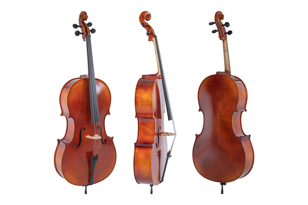 GEWA Cellos Ideale - 1/4 (Spelklar, inkl. fodral, kolfiberstråke, Larsen Aurora-strängar, transportsäkrad)