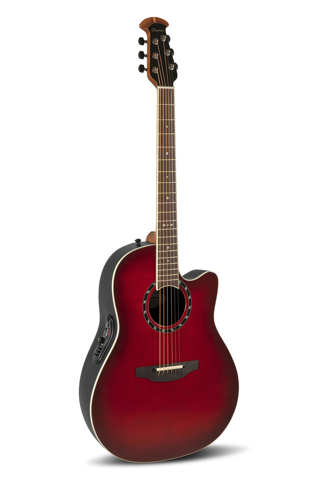 Ovation E-akustisk Gitarrer Standard Balladeer Deep Contour Cutaway - Körsbär Körsbärsburst (2771AX-CCB-G)