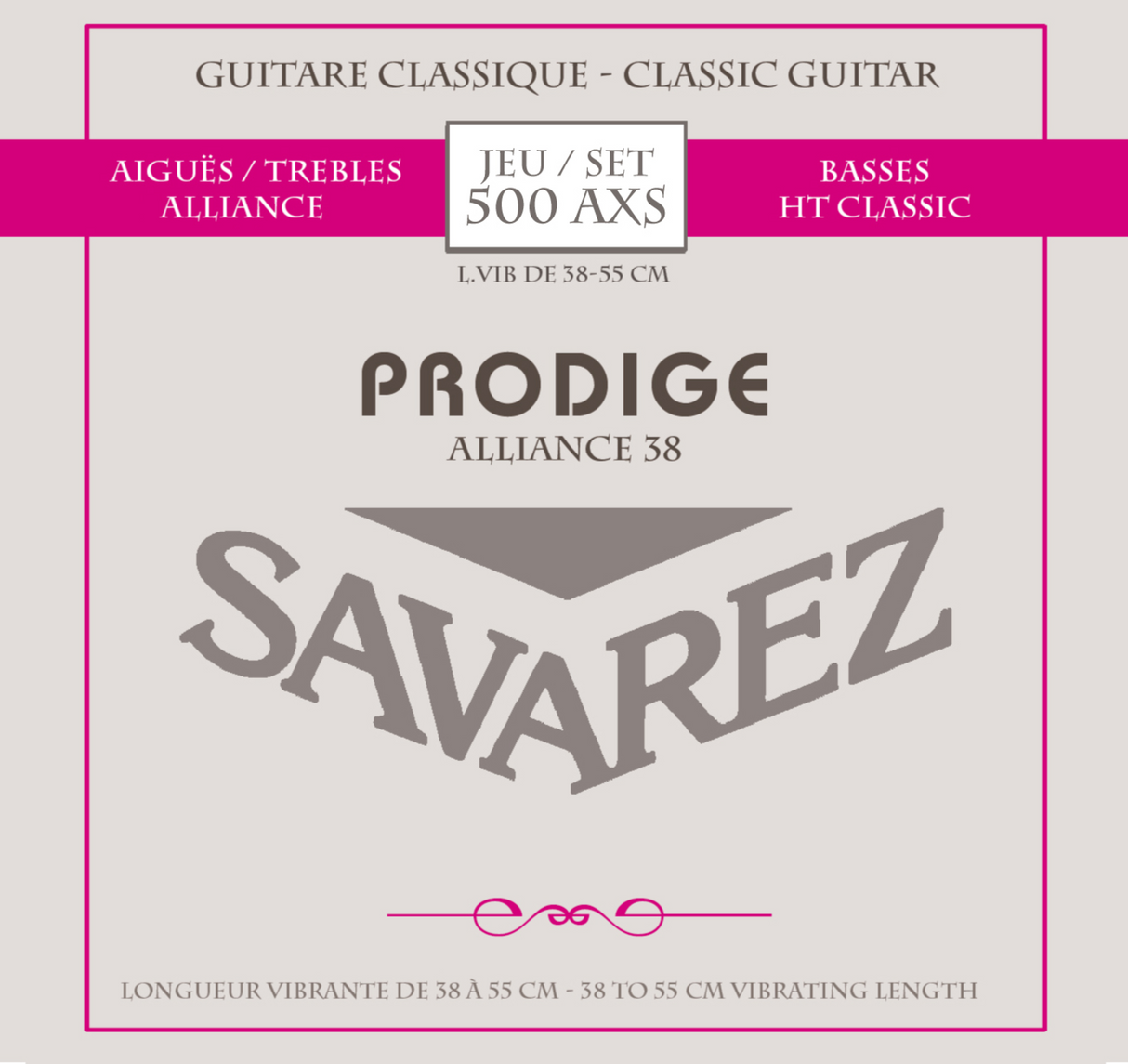 Savarez strängar för klassisk gitarr Prodige 38 barngitarr - 1/8-1/2 Carbon (500 AXS)