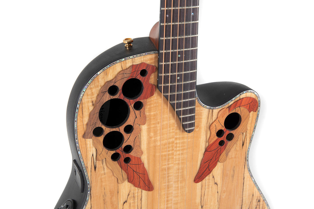 Ovation elakustisk Gitarrer Celebrity Elite Plus Mid Cutaway - Natur spaltad lönn (CE44P-SM-G)