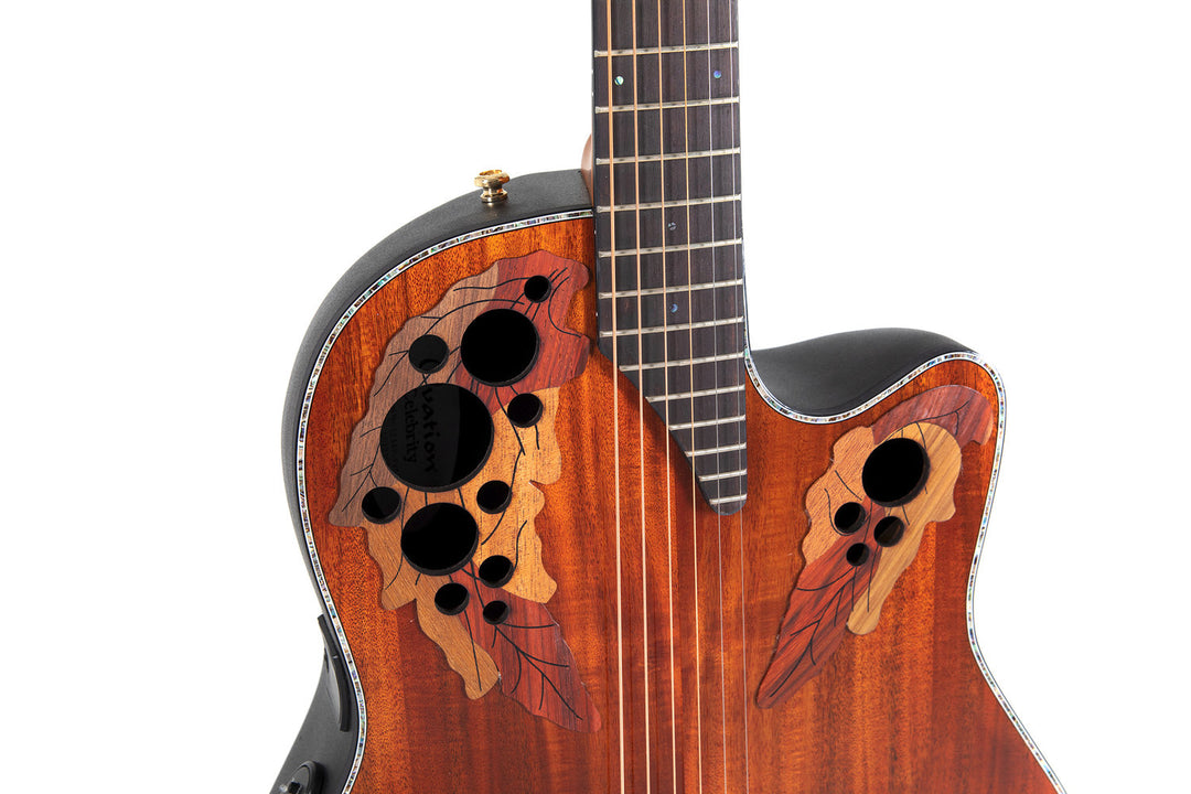 Ovation E-akustisk Gitarrer Celebrity Elite Plus Mid Cutaway - flammig koa (CE44P-FKOA-G)
