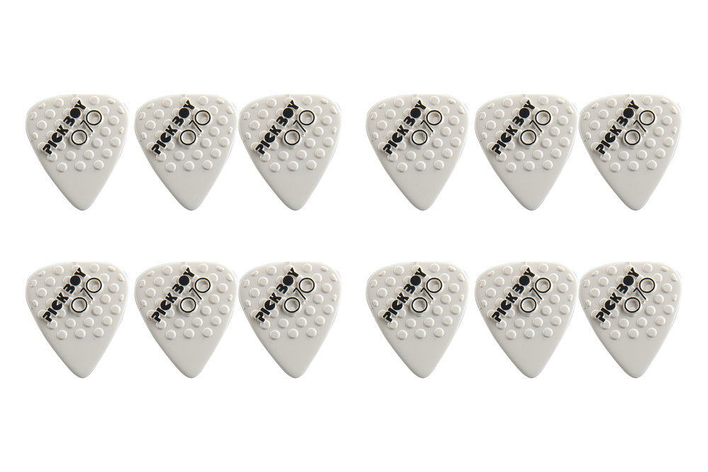 Pick Boy Ceramic Power plektrum 0,70 mm, vita med knoppar, 12 st.