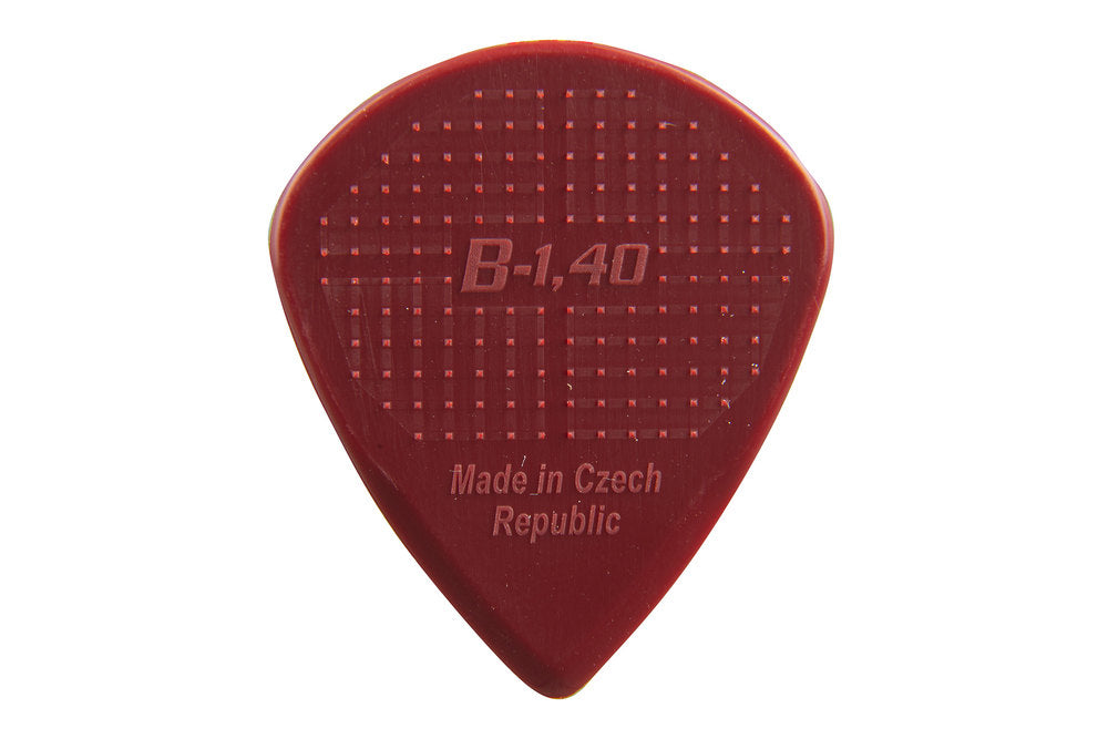 D-Grip Janicek Jazz B plektrum, 1,40 mm, vinröda, 6 st.
