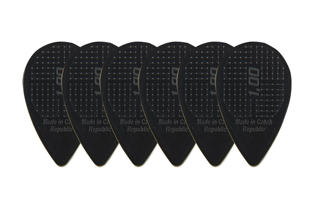 D-Grip Janicek Balkanplektrum, 1,00 mm, svart, 6 st.