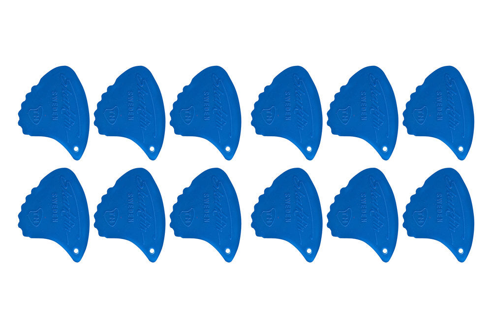 Shark Fin Relief plektrum, 1,05 mm hårt, blått, 12 st.