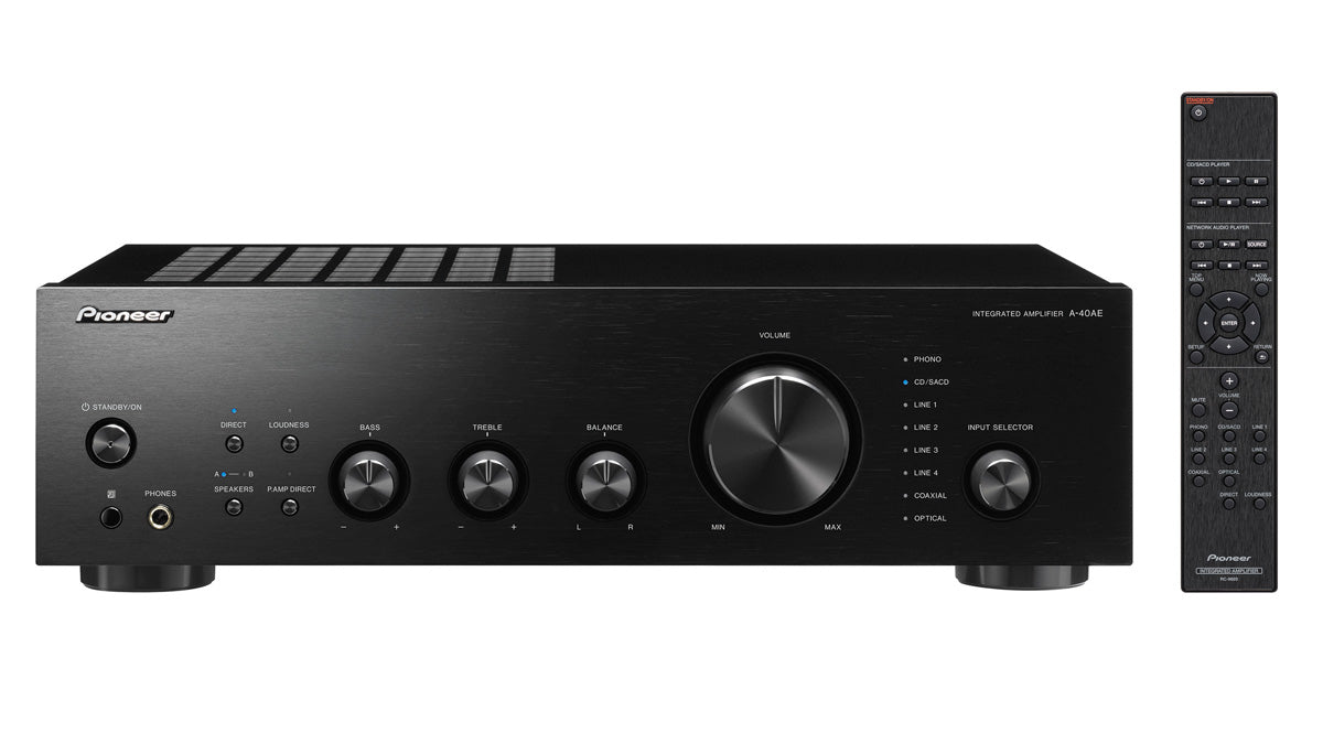 Pioneer A-40AE HI-FI-förstärkare (svart, 2x60W)