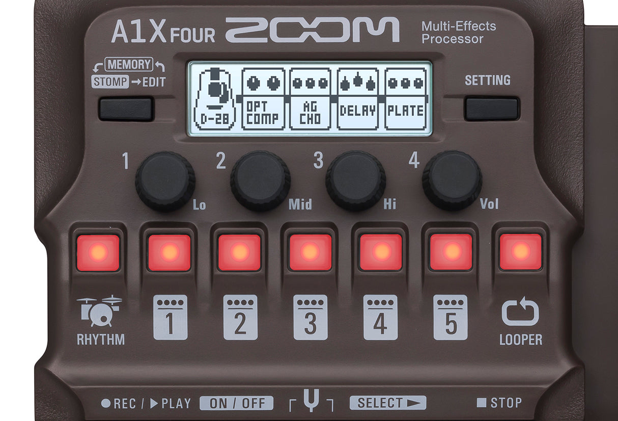 Zoom A1X Fyra akustiska effektpedal