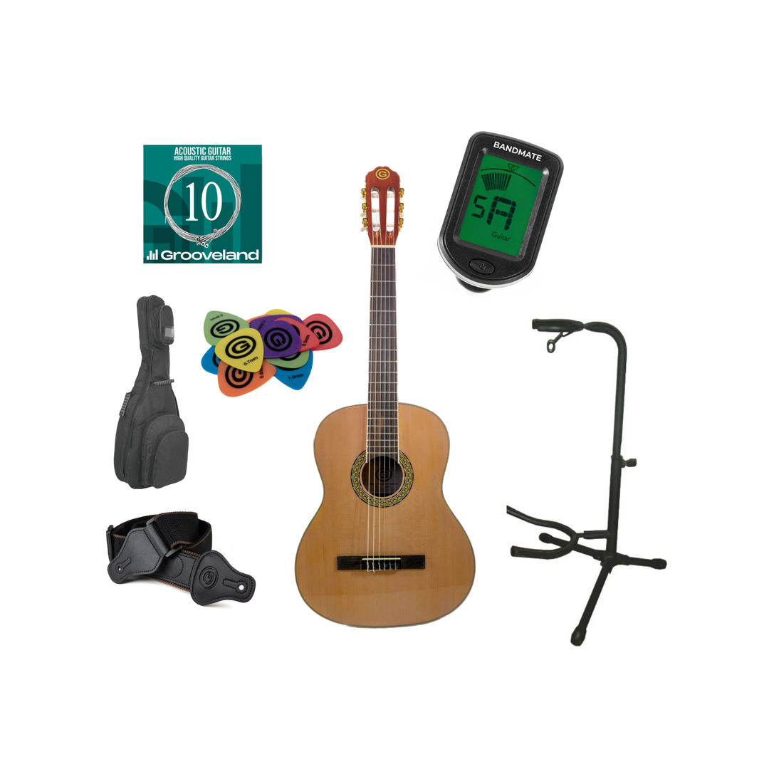 Grooveland Klassisk Spansk Gitarr Startpaket (Rosenträ)