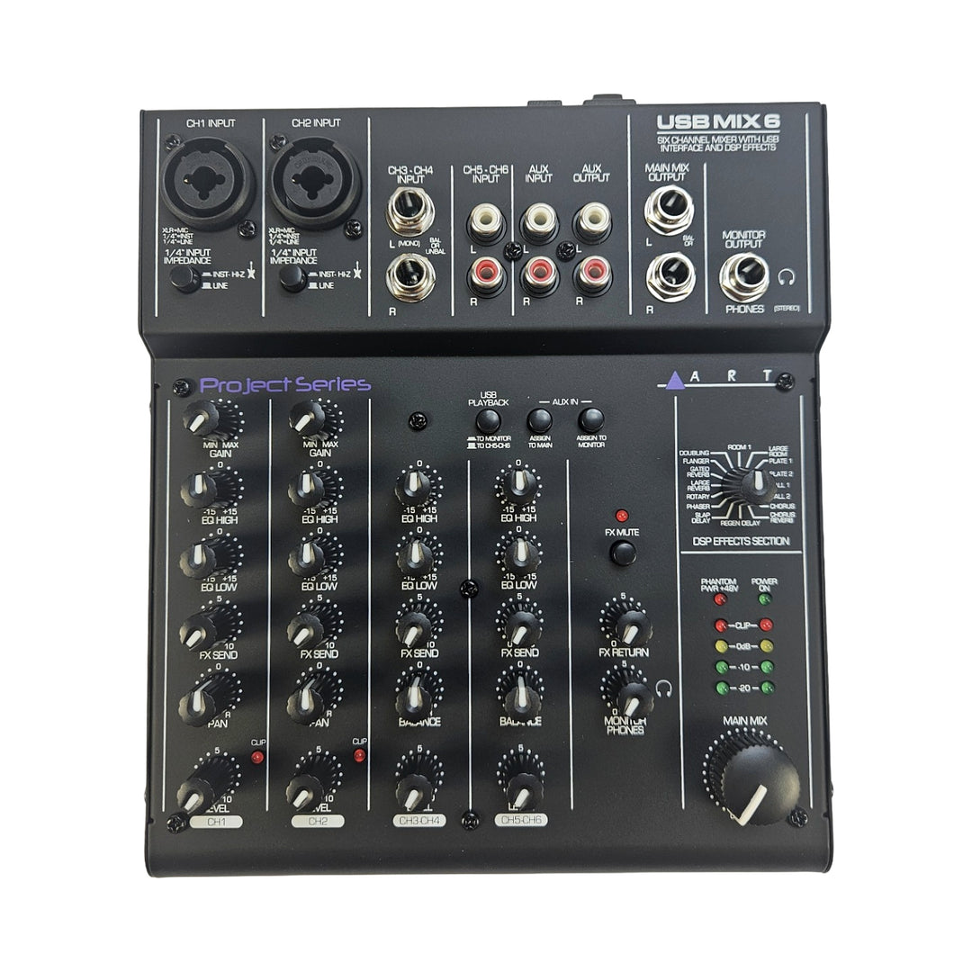 ART Mixer 6 kanaler med USB-interface