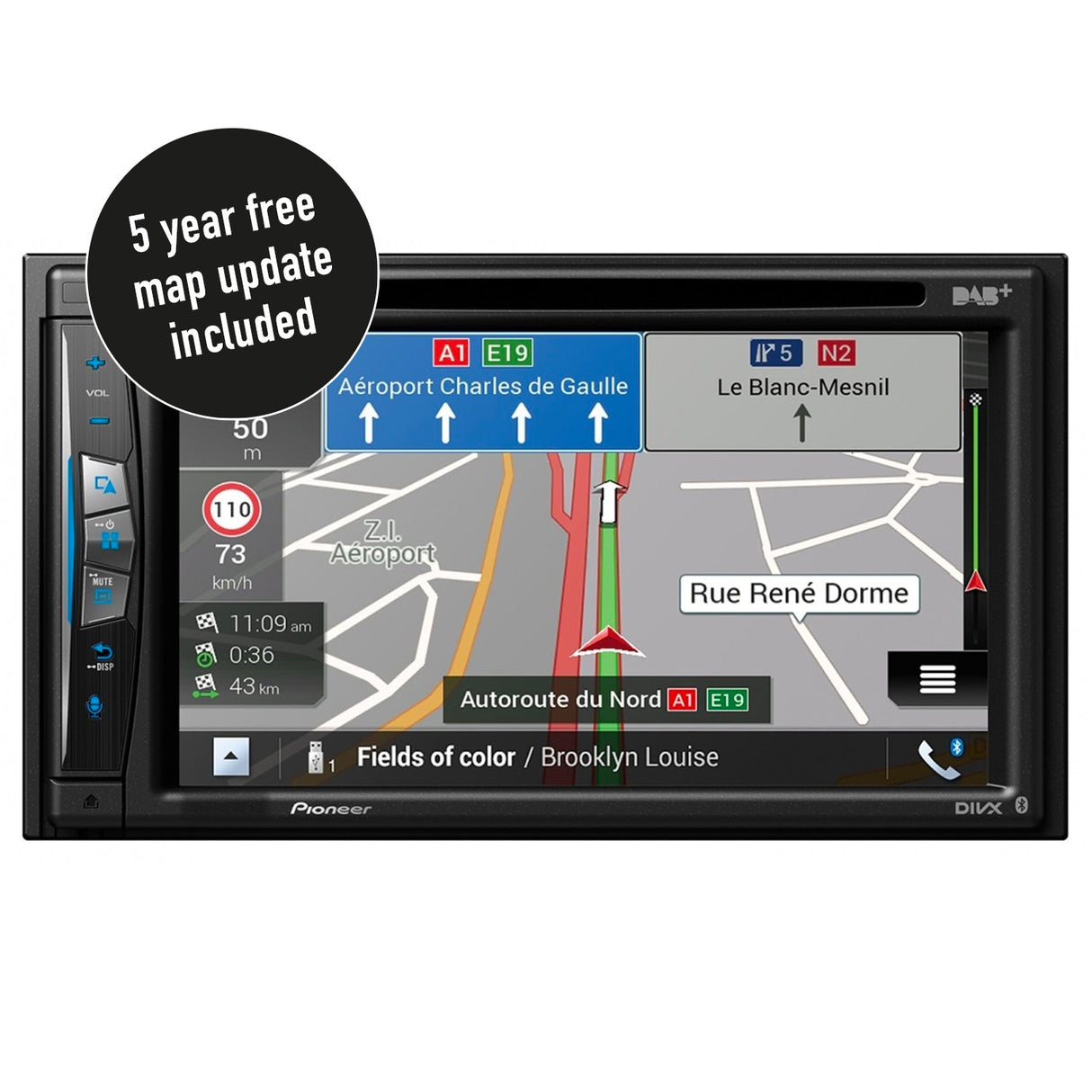 Pioneer AVIC-Z730DAB GPS-navigering, trådlös CarPlay och Bluetooth