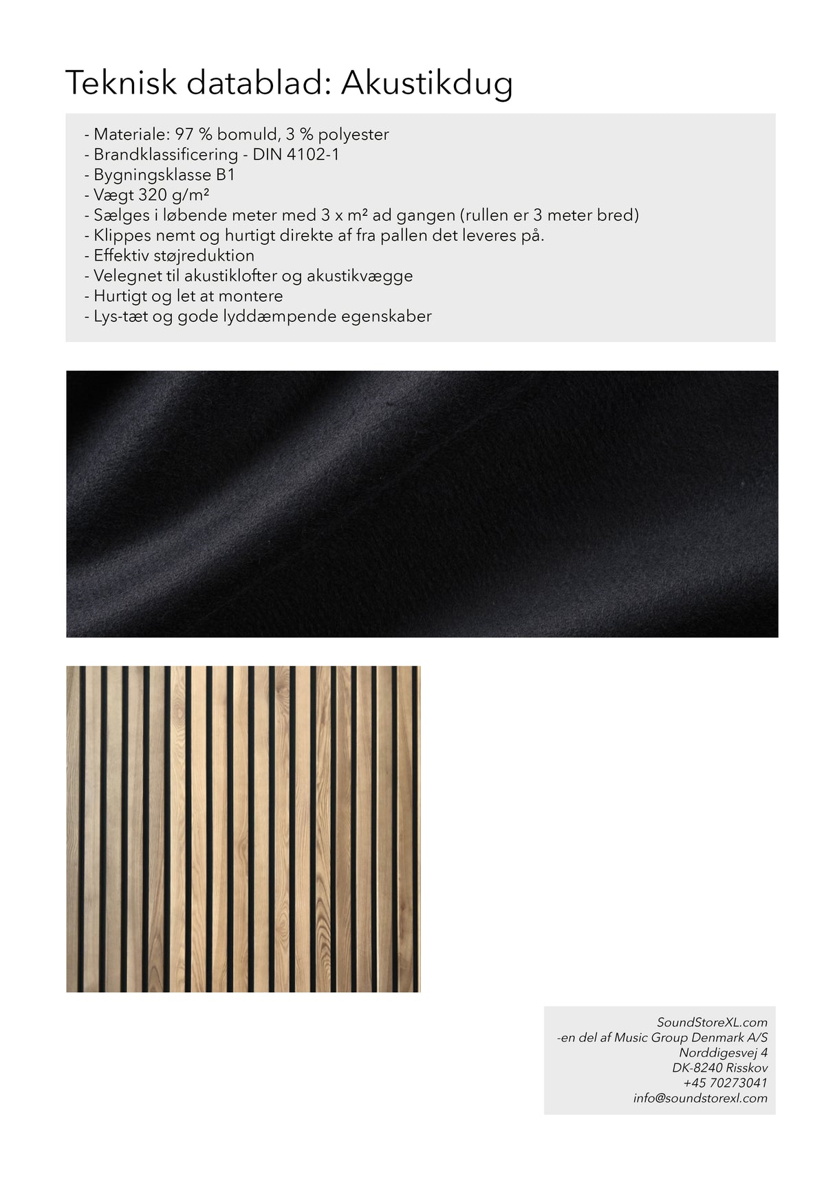 Akustikduk pr 3 m² (svart)