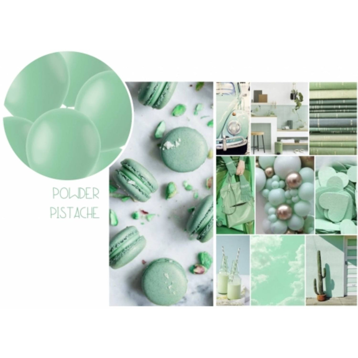 Ballonger 50 st. (Matt pulverpistasch, 33 cm)