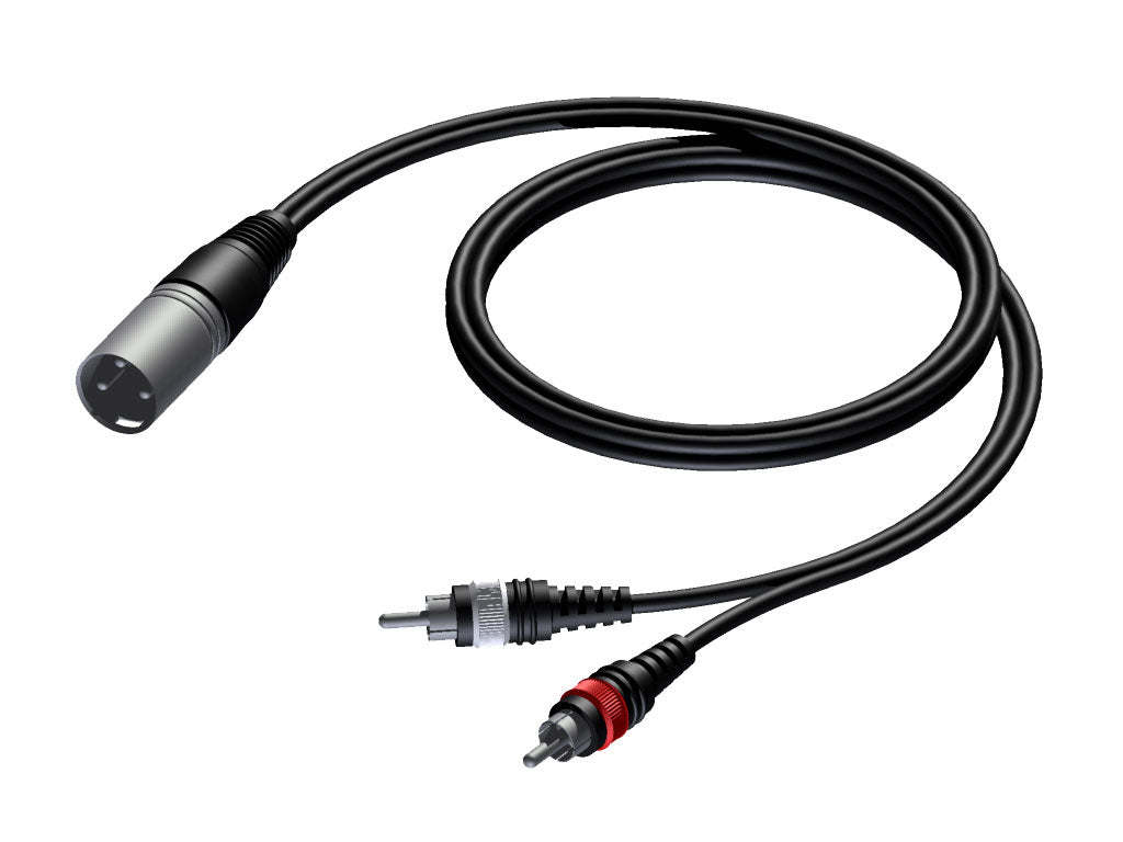 ProCab Signalkabel XLR hane > 2 x RCA - 10 m