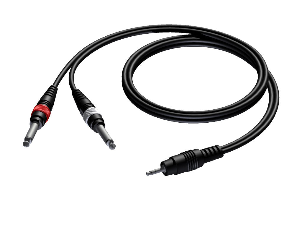 ProCab MiniJack 3,5 mm stereo > 2 x Jack - 1,5 meter