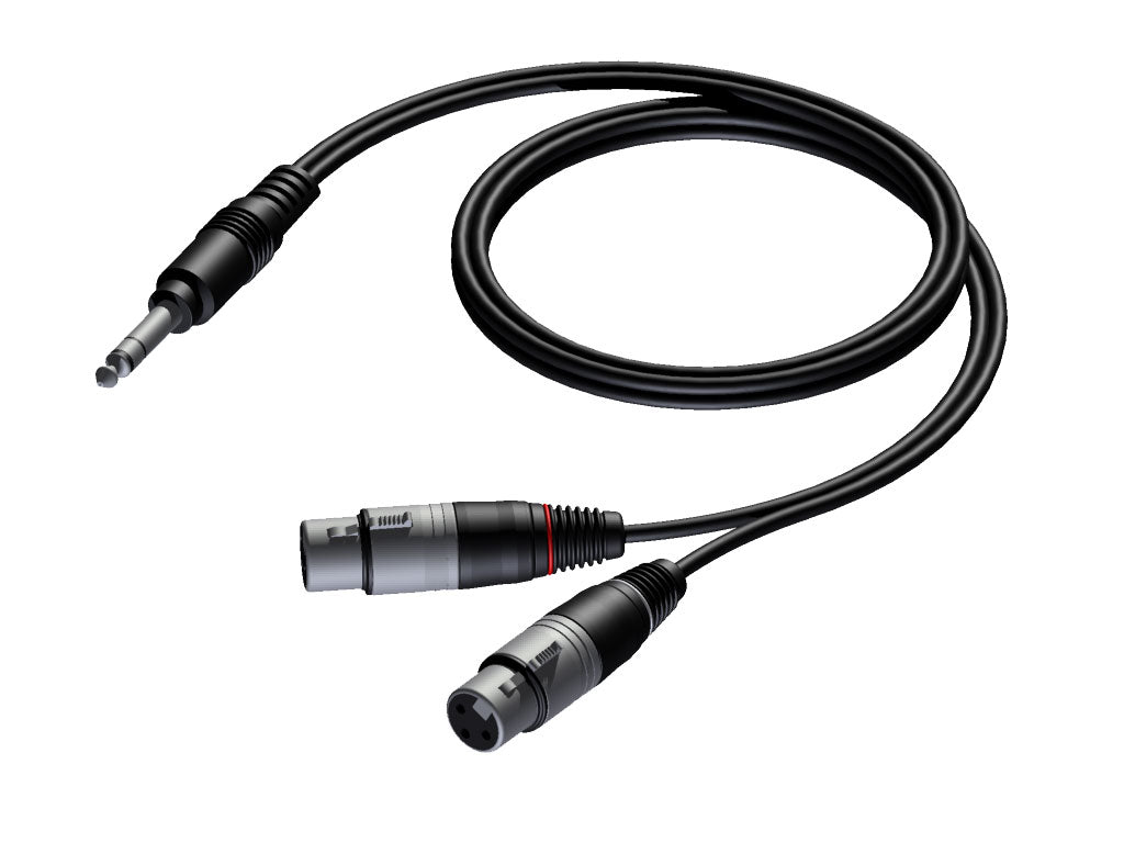 Stereojack för 2x XLR hona 1,5 meter