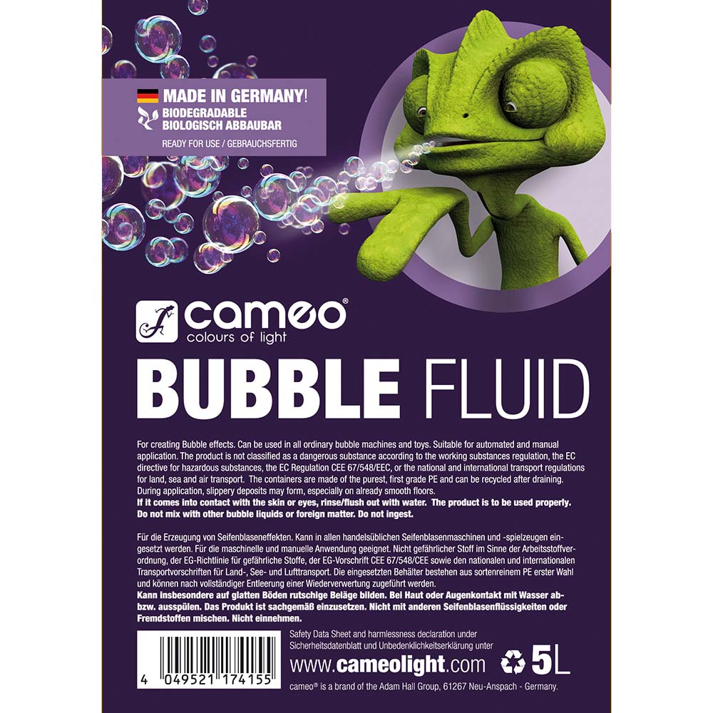 Cameo BOBLEVÆSKE 5 L - Specialvätska för att göra såpbubblor 5 L