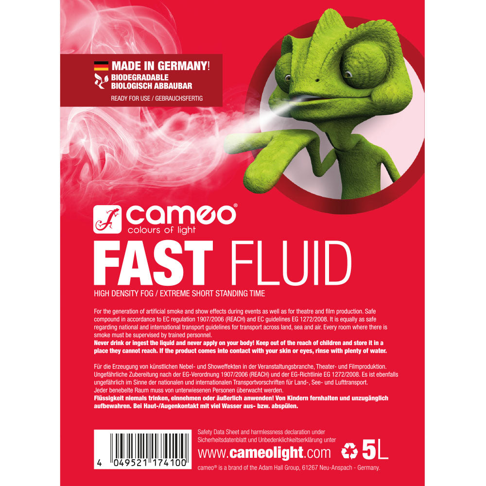 Cameo FAST FLUID 5 L - Rökvätska med mycket hög densitet och mycket kort hängtid 5 L