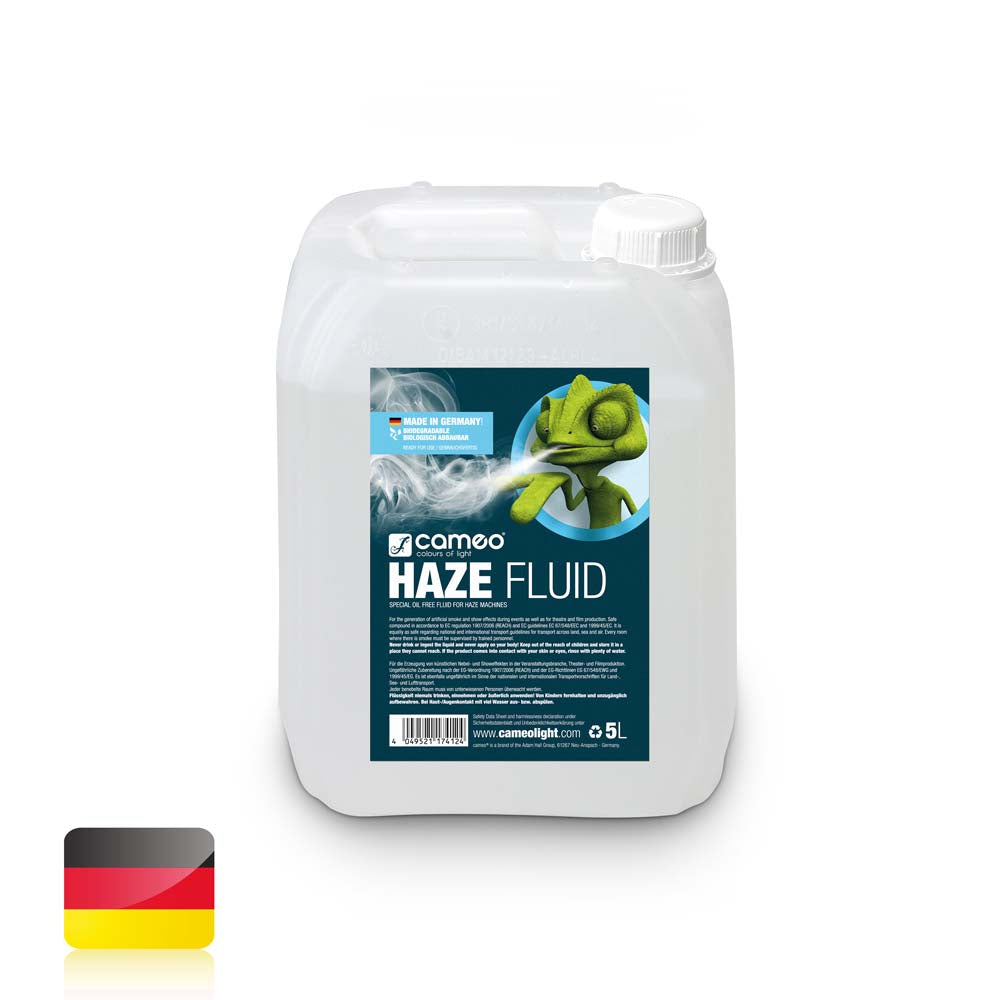 Cameo HAZE FLUID 5 L - Hazevätska för fin dimtäthet och långvarig hållbarhet, 5 L, oljefri
