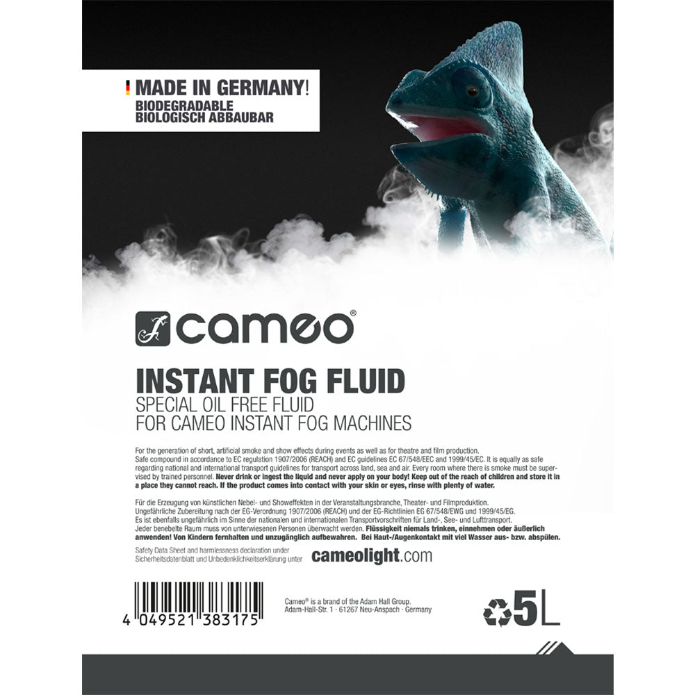 Cameo INSTANT TÅGEVÆSKE 5 L - Oljefri tågevätska för Cameo INSTANT tågemaskiner 5 L