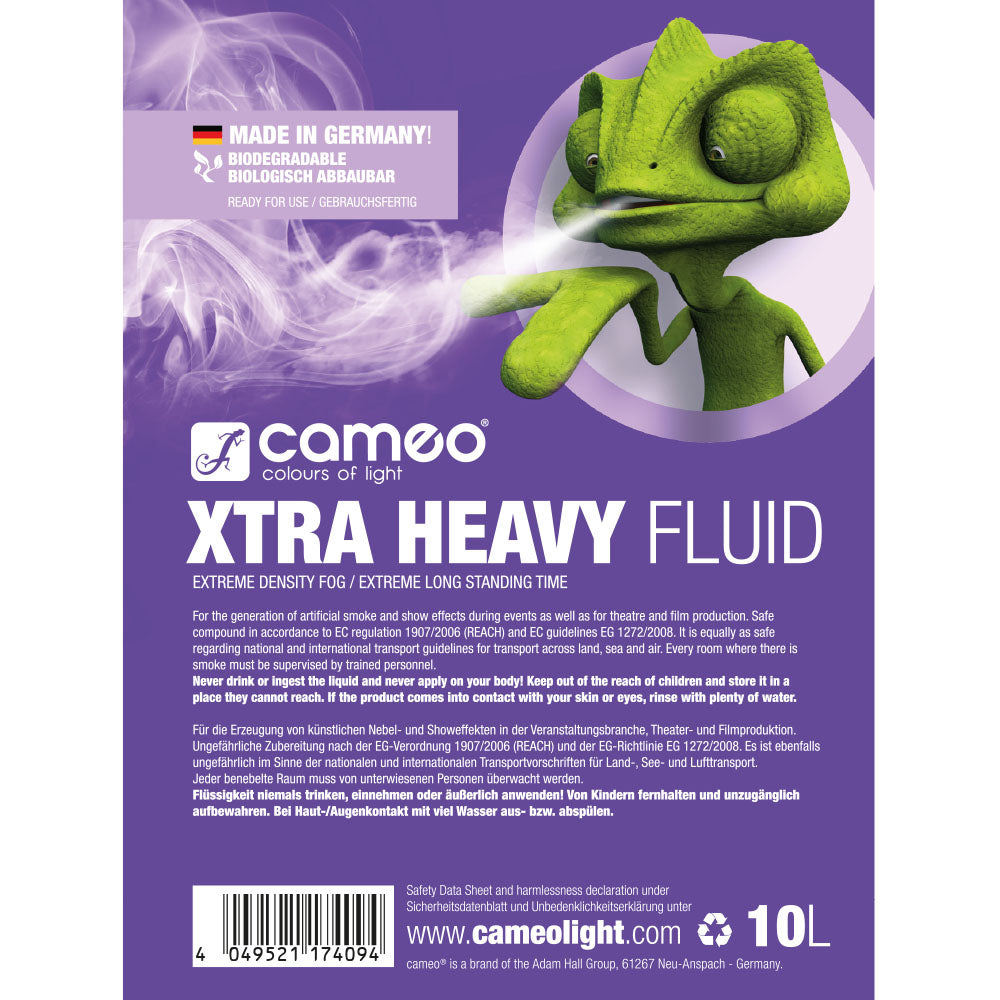 Cameo XTRA HEAVY FLUID 10 L - Rökvätska med mycket hög densitet och extremt lång hängtid 10 L