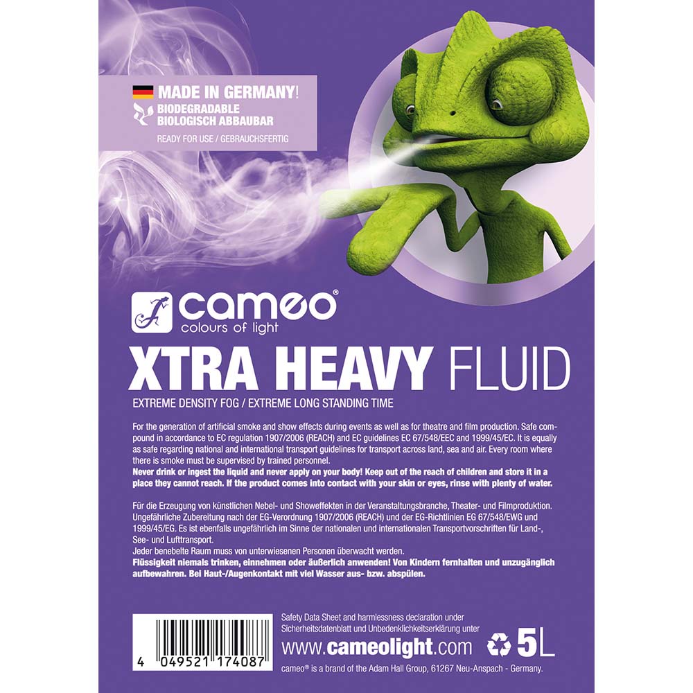 Cameo XTRA HEAVY FLUID 5L - Rökvätska med mycket hög densitet och extremt lång hängtid 5 L
