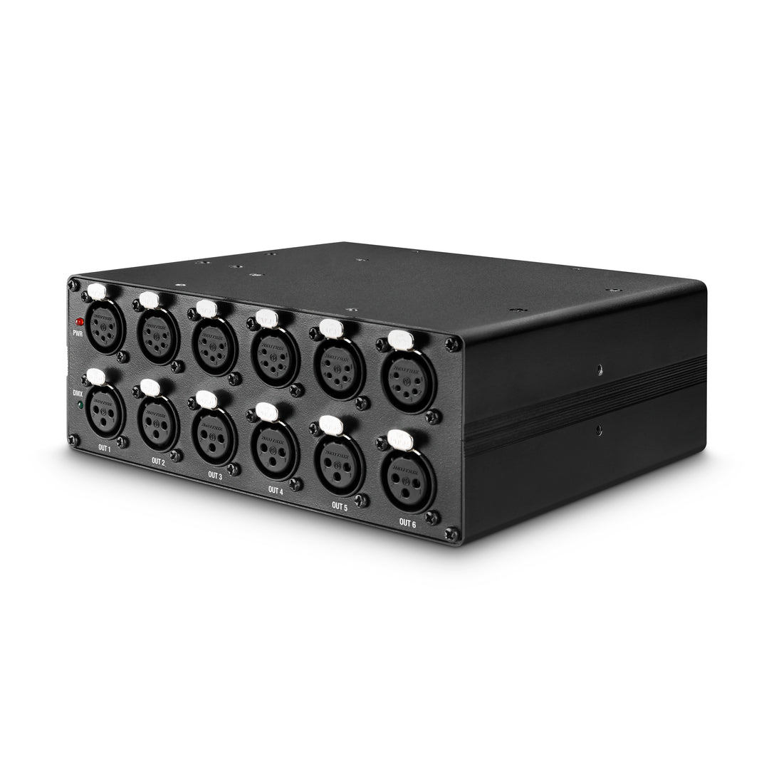 Cameo SB 6 T RDM - 6-utgångars DMX/RDM-splitter/booster med 3- och 5-poliga kontakter