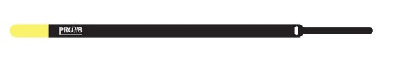 ProCab kabelband med kardborre 15x450 mm, svart/gul 10 stycken