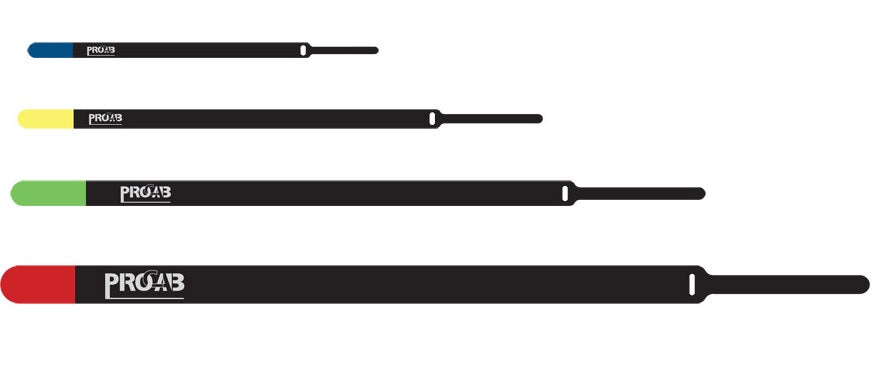 ProCab kabelband med kardborre 30x750 mm, svart/röd 10 stycken