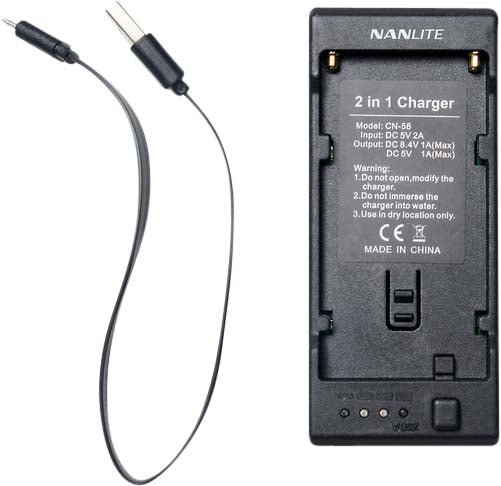 Nanlite CN-58 2-1 Laddare för batterier av NP-typ