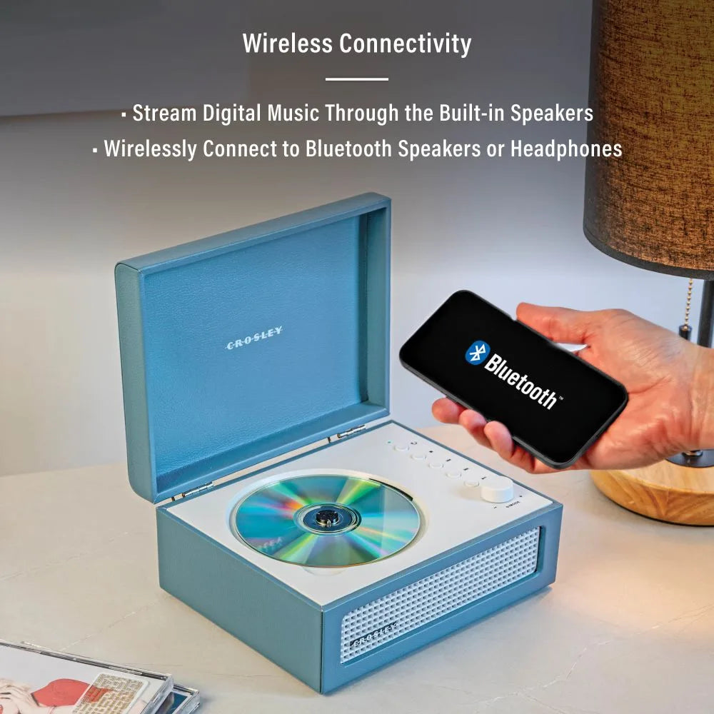 Crosley Voyager CD-spelare, tvättad blå
