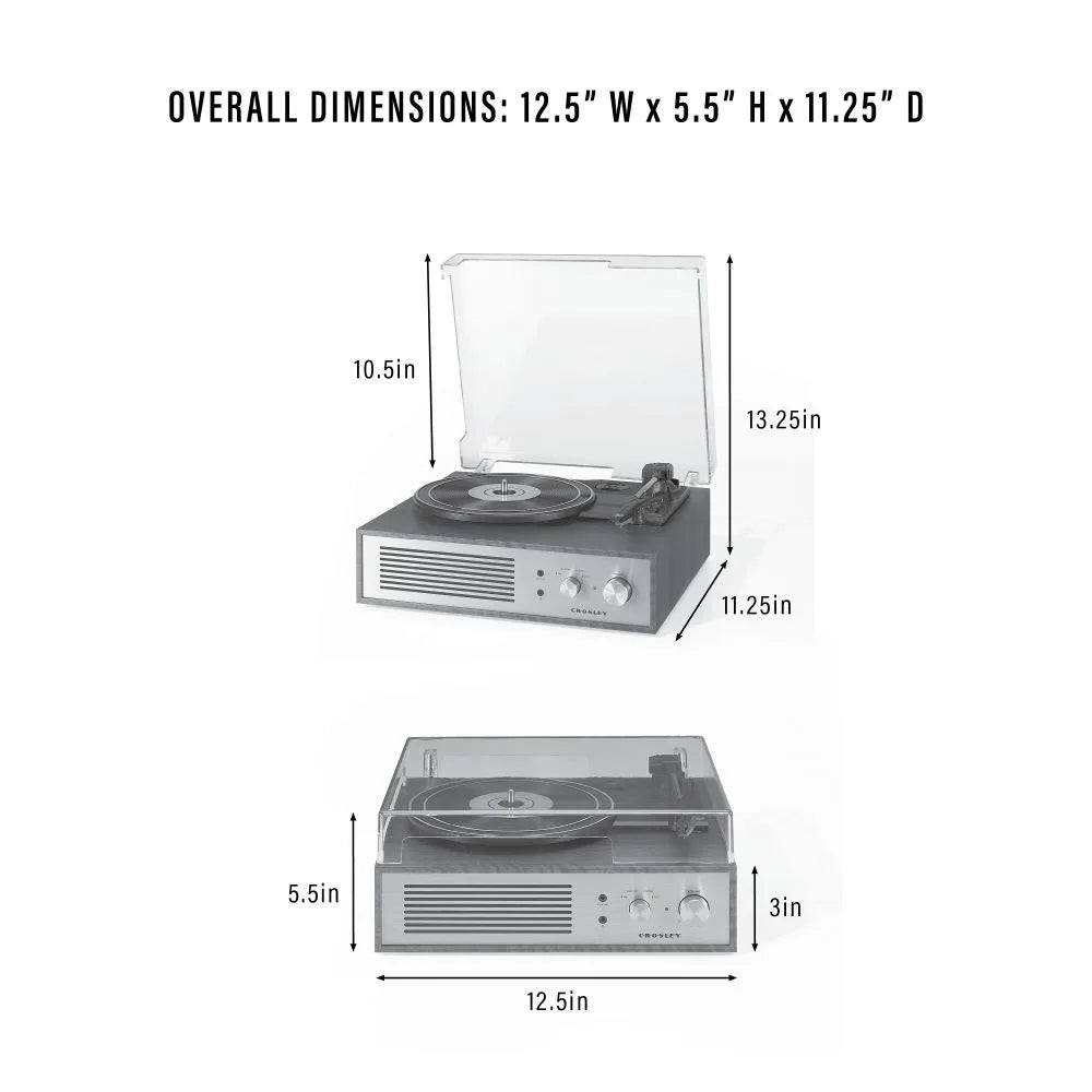 Crosley Miles skivspelare, svart