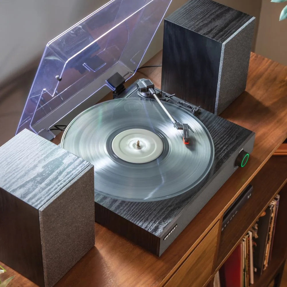 Crosley Zane skivspelare med högtalare, svart