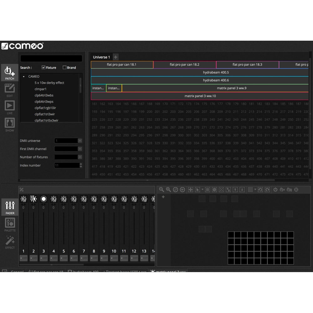 Cameo DVC CUE USB-DMX- Interface och programvara
