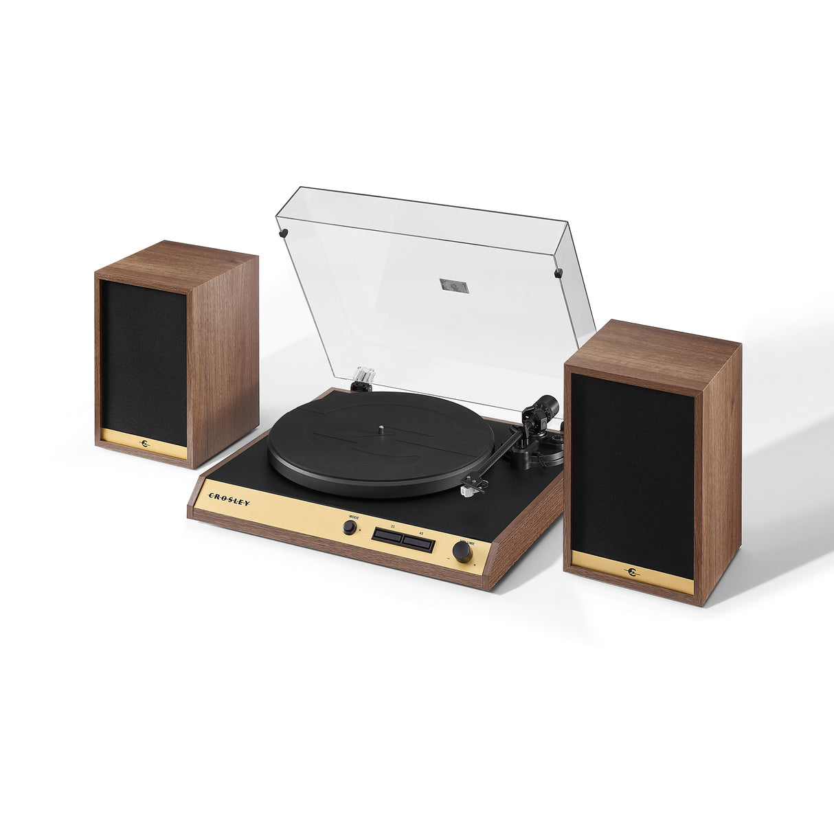 Crosley C72 skivspelare med högtalare (valnöt)
