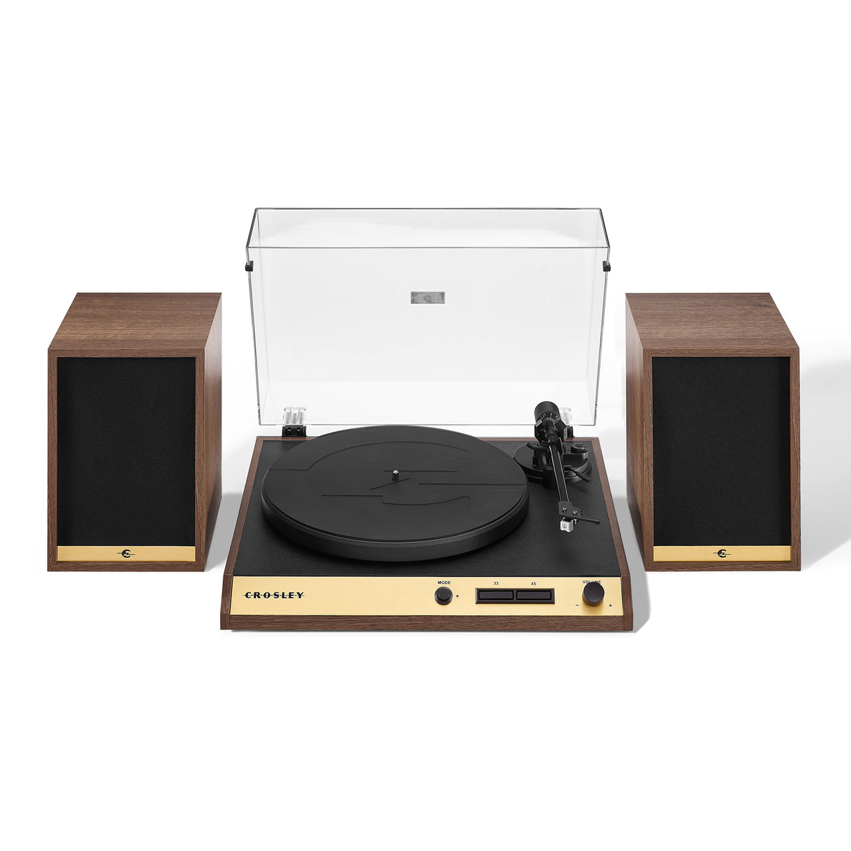 Crosley C72 skivspelare med högtalare (valnöt)