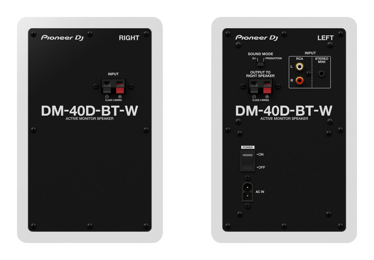 Pioneer DJ DM-40D-BT-W Studiomonitorer med Bluetooth (vit)
